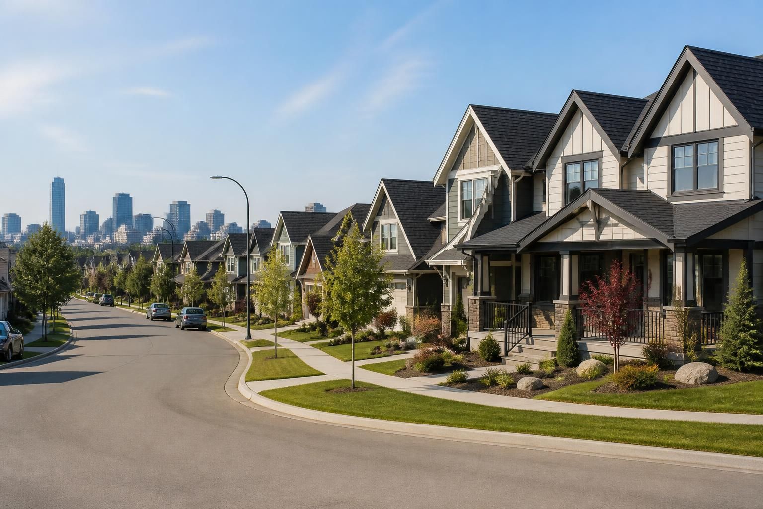 Modern Edmonton neighborhood with clean residential streets.